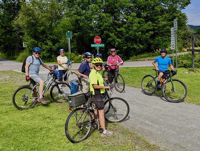 A group of Community Senior Center member on a bike ride