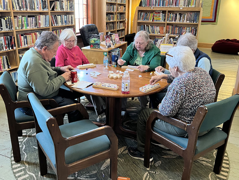 A Group Play cards A group of Senior citizens playing a game
